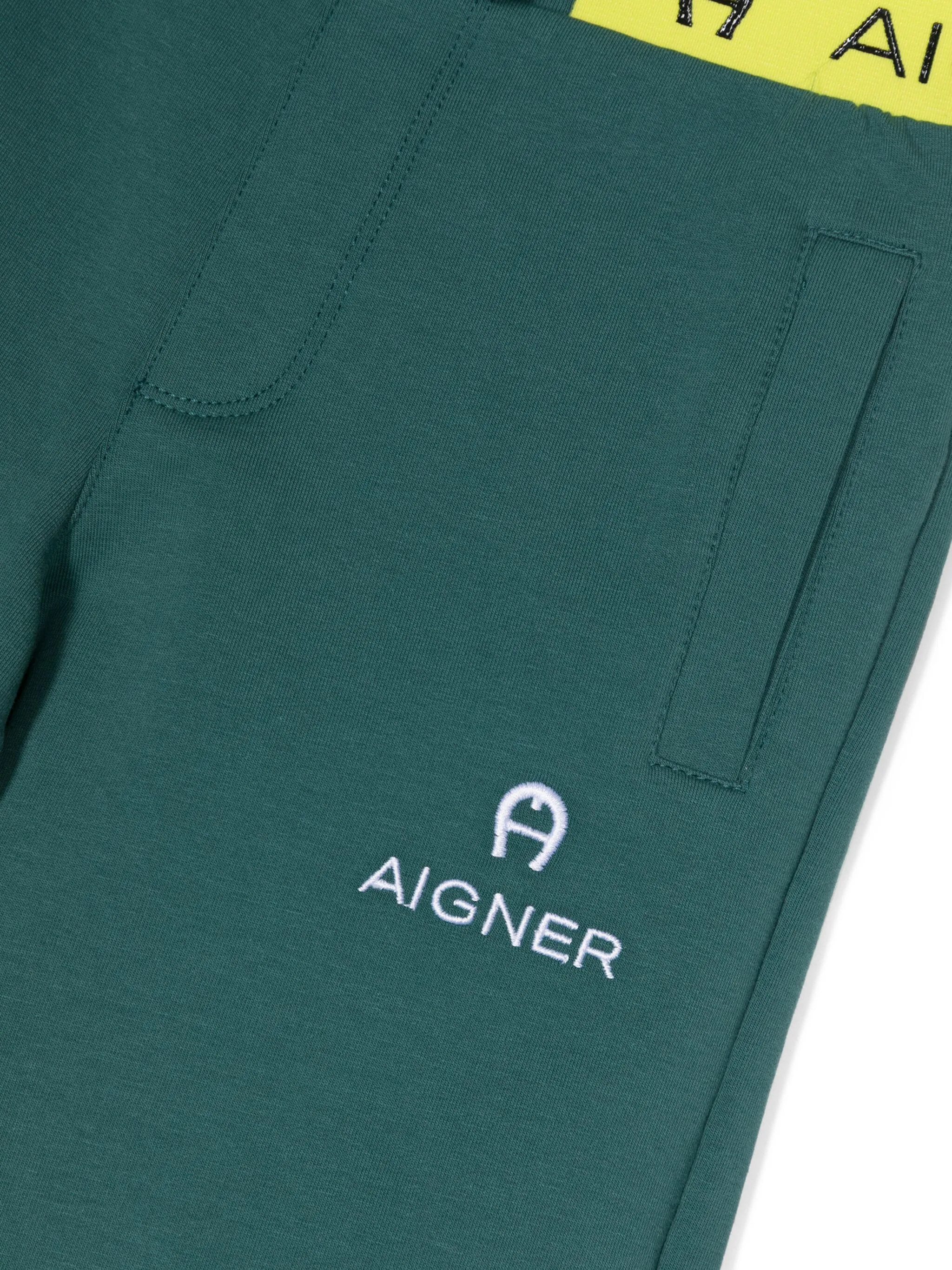 Шорты с вышитым логотипом Aigner Kids, зеленый — фото 3