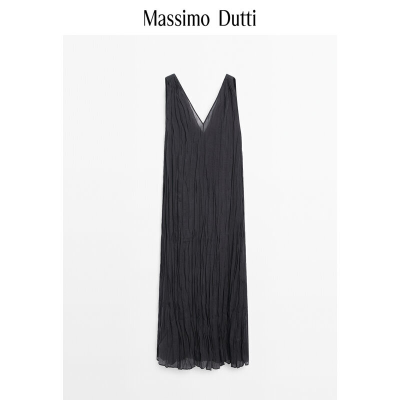 

Платье фактурноеMassimo Dutti плиссированное, серый