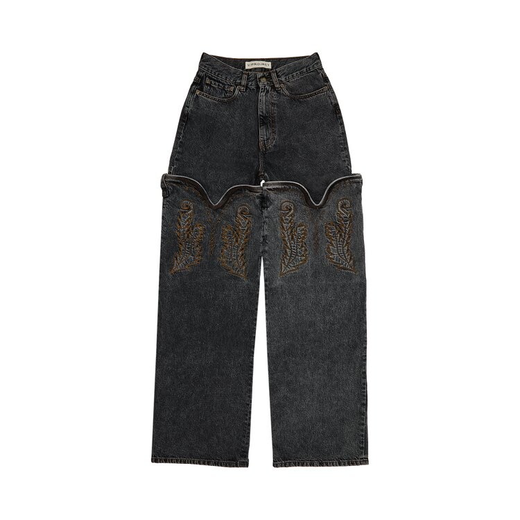 

Джинсы Y/Project Evergreen Maxi Cowboy Cuff Jeans, черный