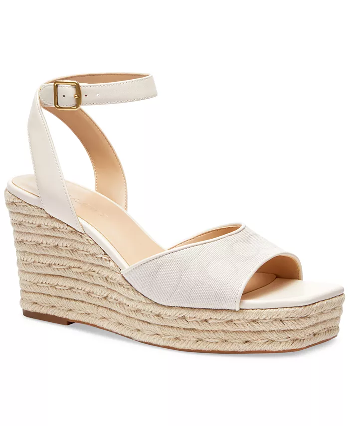 Сигнатурные C Canvas Open-Toe Эспадрильи на клиновидной платформе COACH, белый