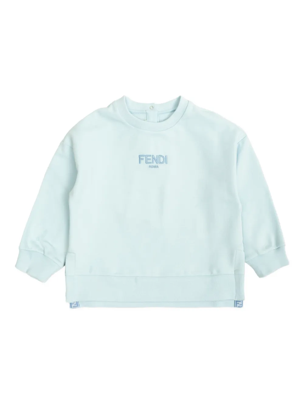 Свитер с вышитым логотипом Fendi Kids, синий