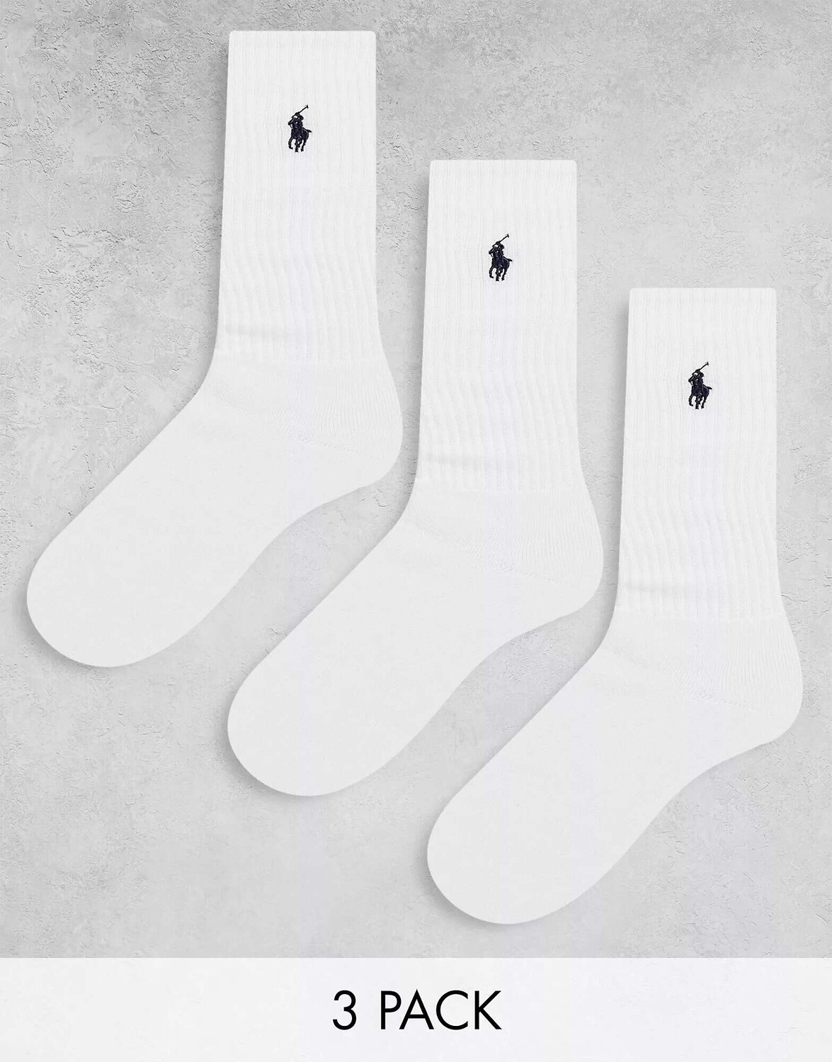 Три пары спортивных носков Polo Ralph Lauren белого цвета