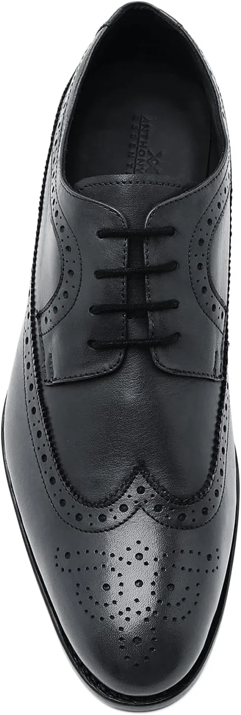 Мужские кожаные туфли Anthony Veer Regan Wingtip Oxford из натуральной кожи Goodyear World, Black — фото 4