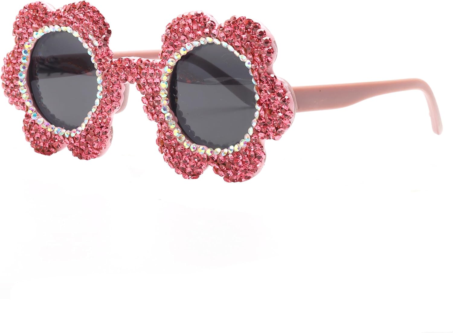 

Женские солнцезащитные очки bullabulling с блестками, стразами и цветочным рисунком, большими круглыми линзами, бриллиантами и кристаллами, для вечеринок, с защитой UV400, Pink/Ab