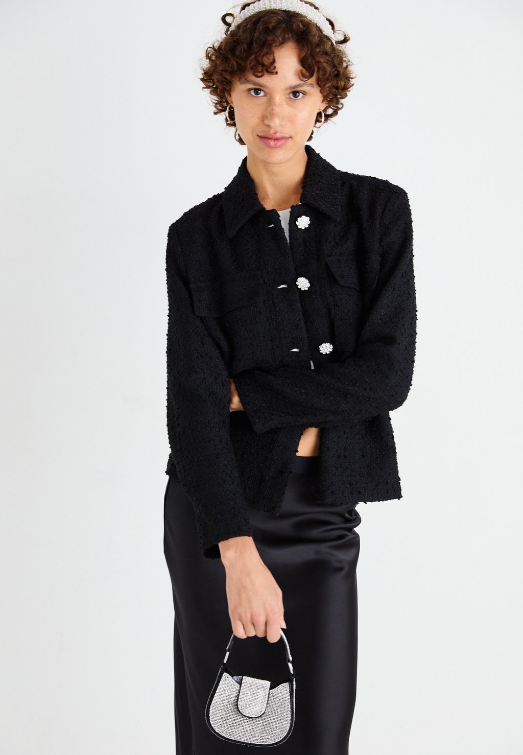 

Летняя куртка ONLSABRINA BOUCLE SHACKET ONLY, черный