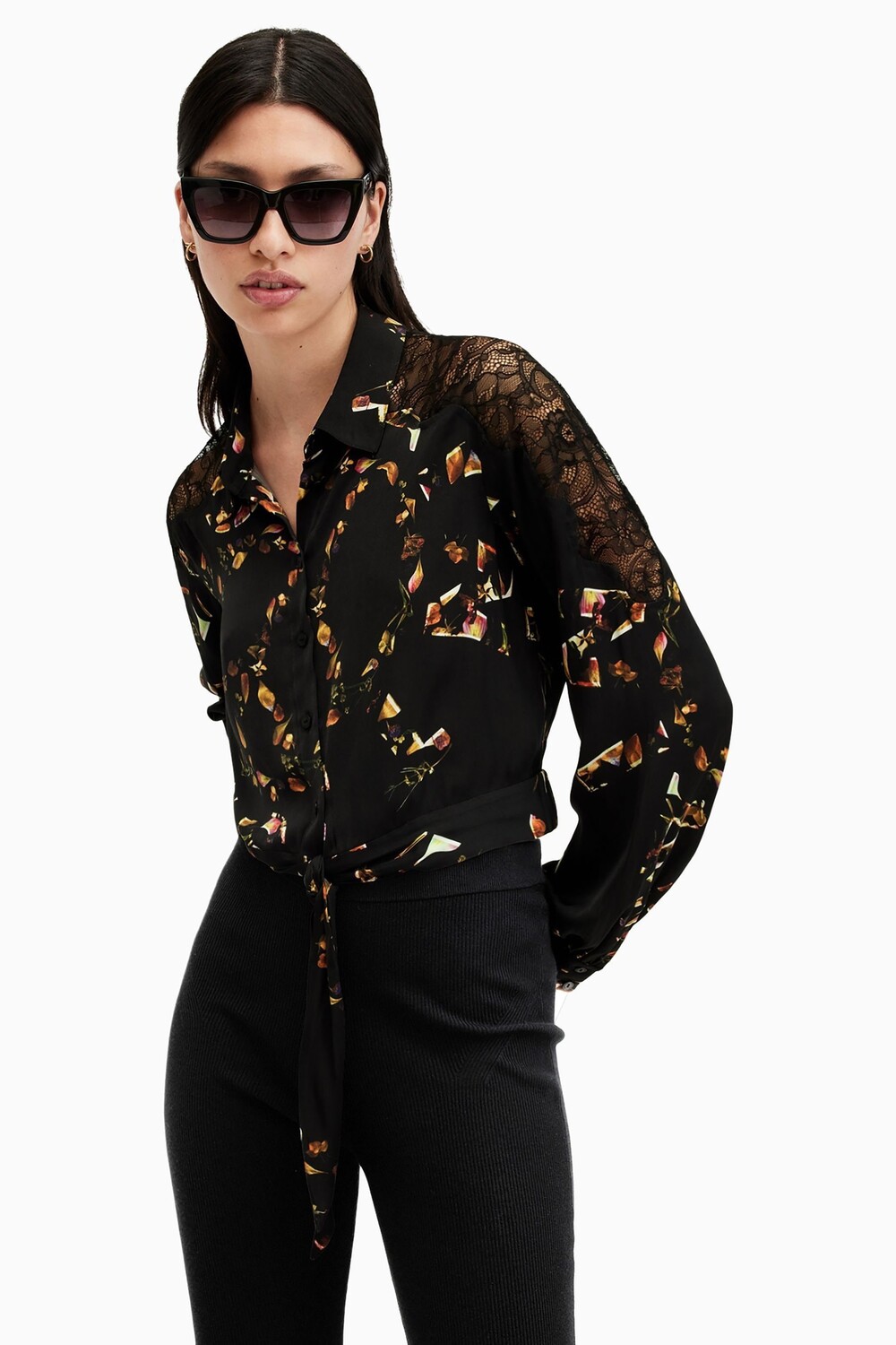 Рубашка Allsaints len All Saints, черный
