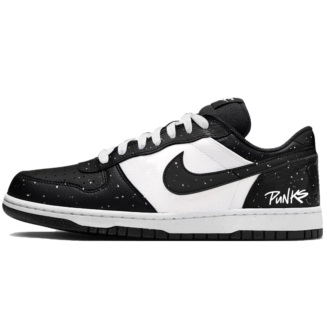 

Nike Большие черные устойчивые к истиранию дышащие низкие кроссовки для скейтбординга мужские черно-белые