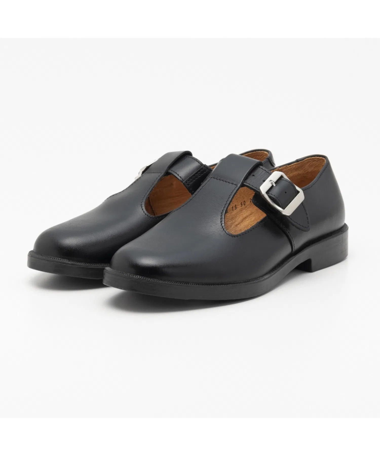 Унисекс туфли из натуральной кожи SKOOLER MoonStar T-STRAP чёрные — фото 4
