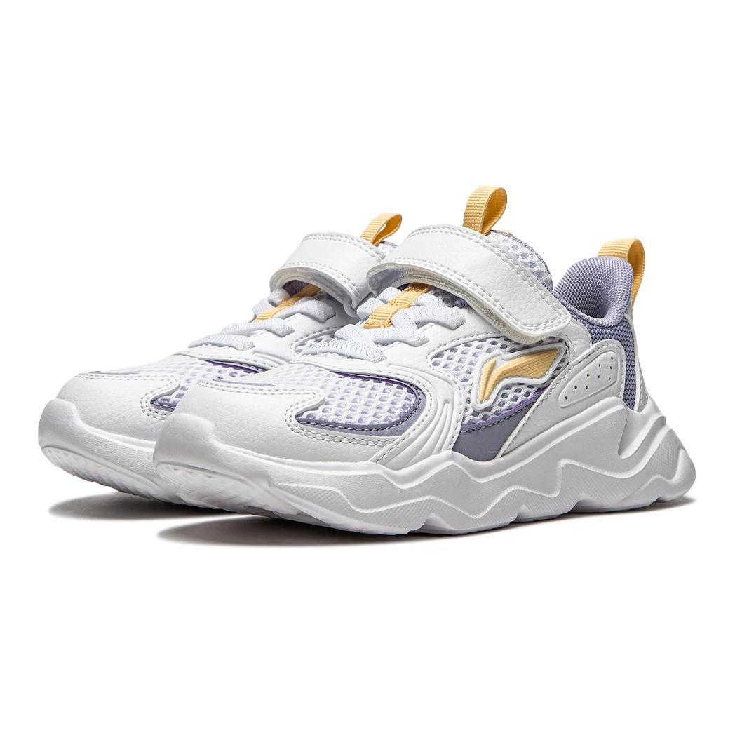Низкие детские повседневные кроссовки бело-фиолетовые Kids' LINING YOUNG — фото 2