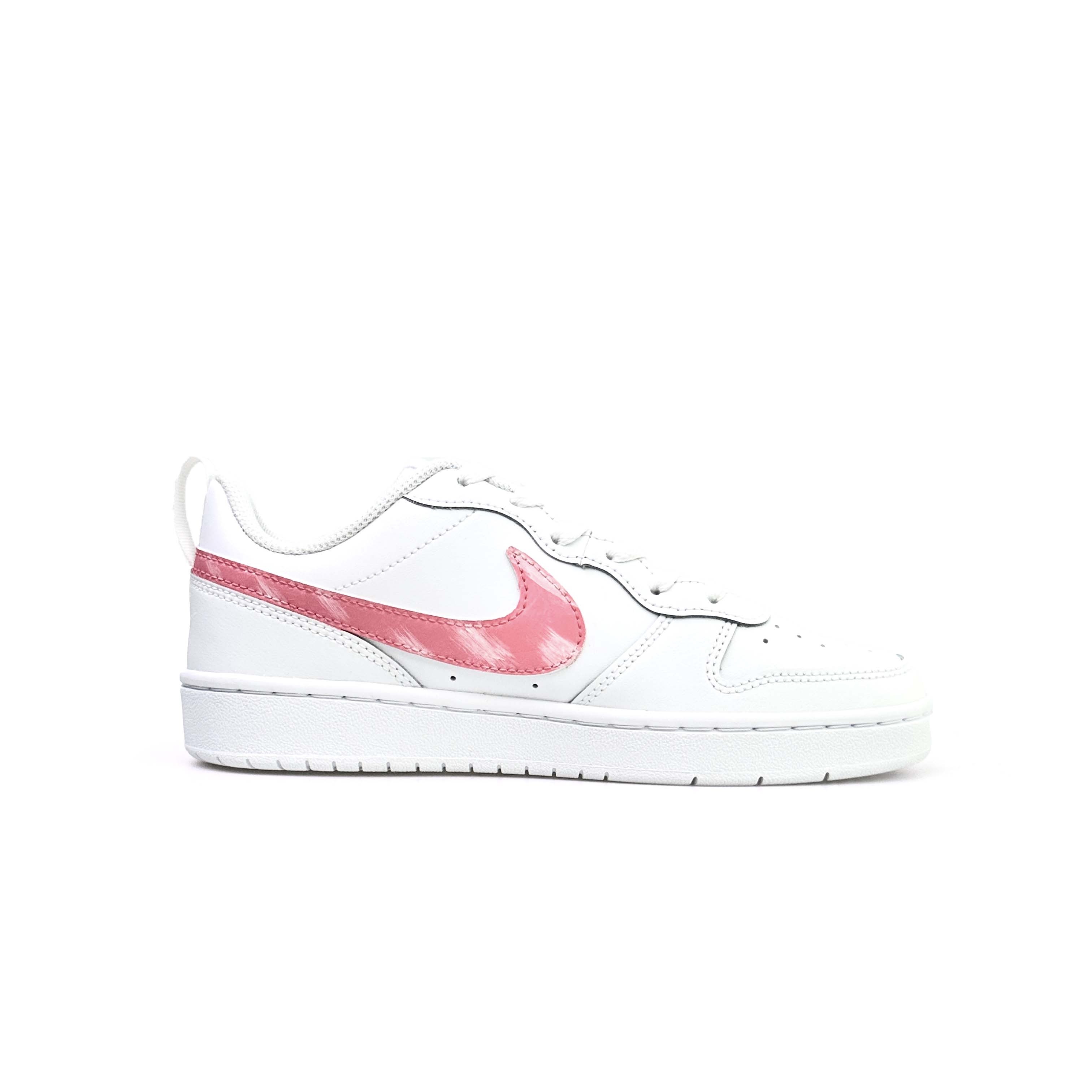 Детские скейтерские кроссовки Court Borough для младших школьников Nike, белый/розовый — фото 3