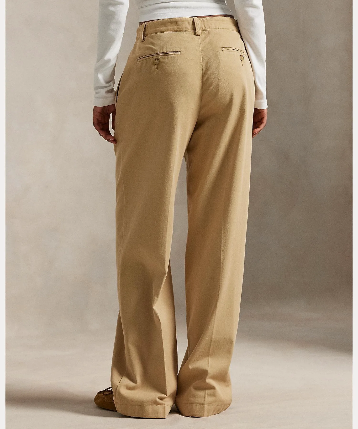 Свободные брюки из хлопковой смеси с плиссировкой Polo Ralph Lauren, 250 Brown — фото 4