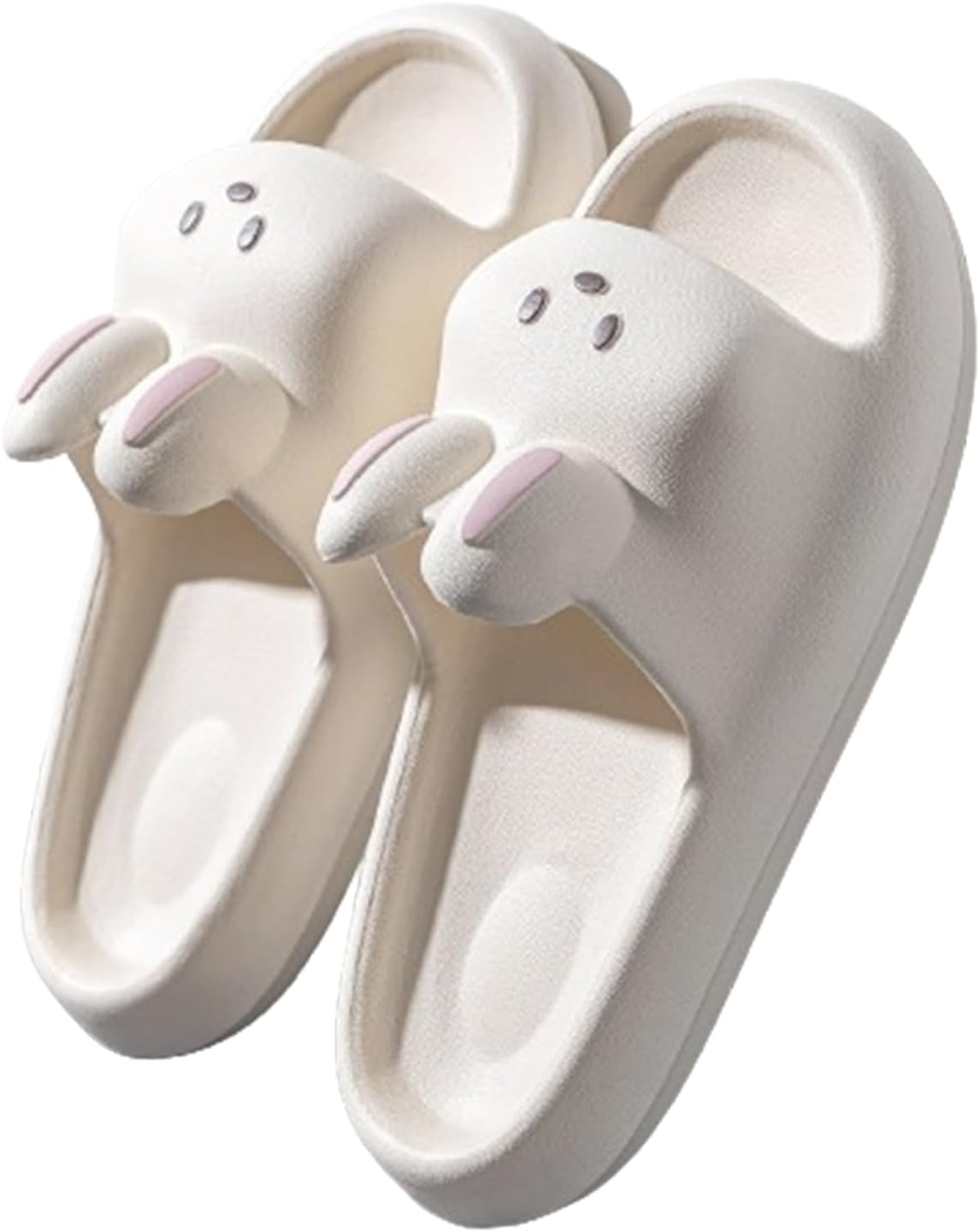 

Женские и мужские летние шлепанцы ZNEL с открытым носком, с изображением милого мультяшного кролика, для душа, бассейна, пляжа, ванной комнаты. Удобные домашние тапочки с противоскользящей подошвой для улицы и дома (44-45, черный)