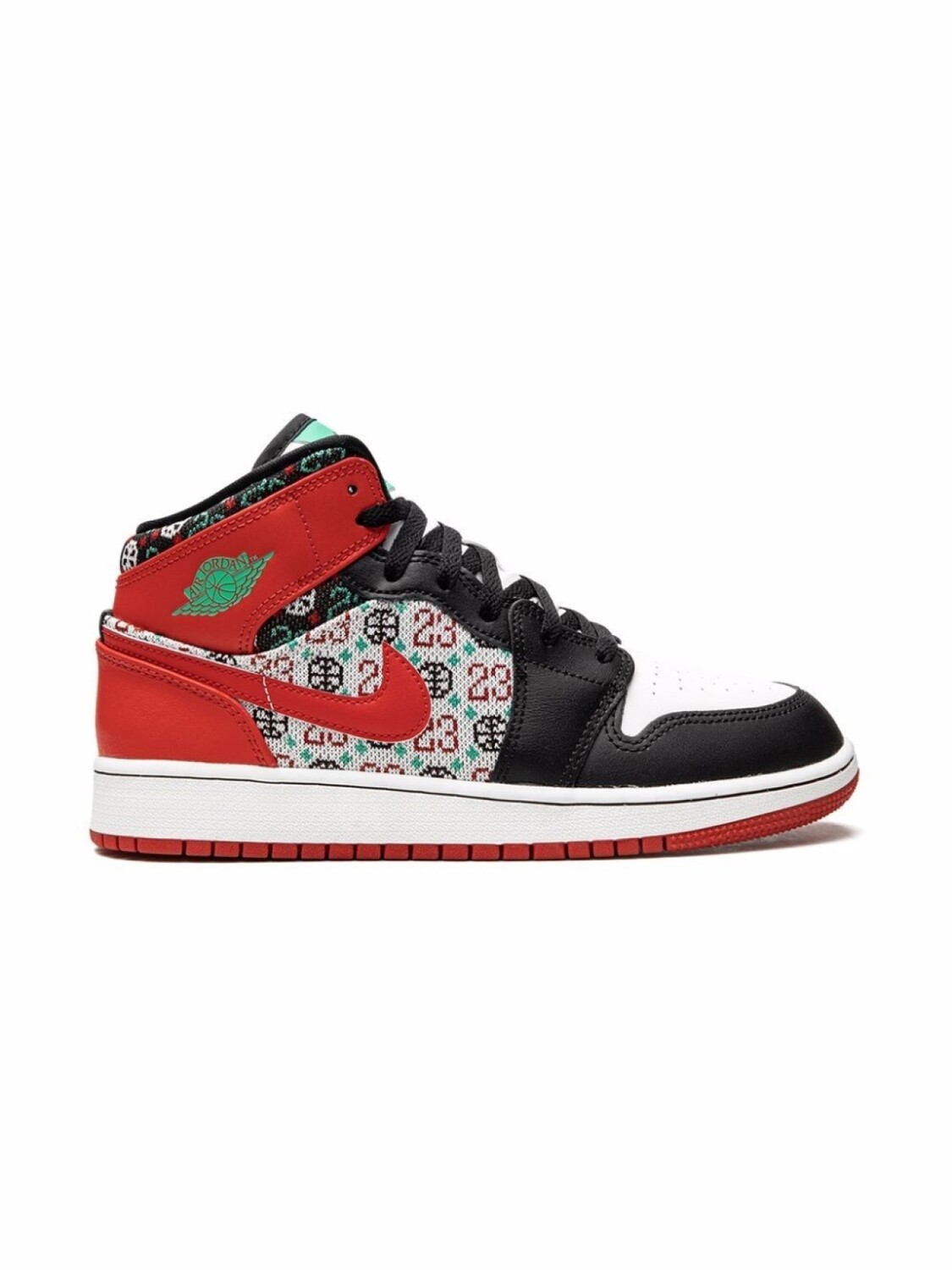 Nike Kids кроссовки Jordan 1 Mid Ugly Christmas Sweater, белый — фото 2