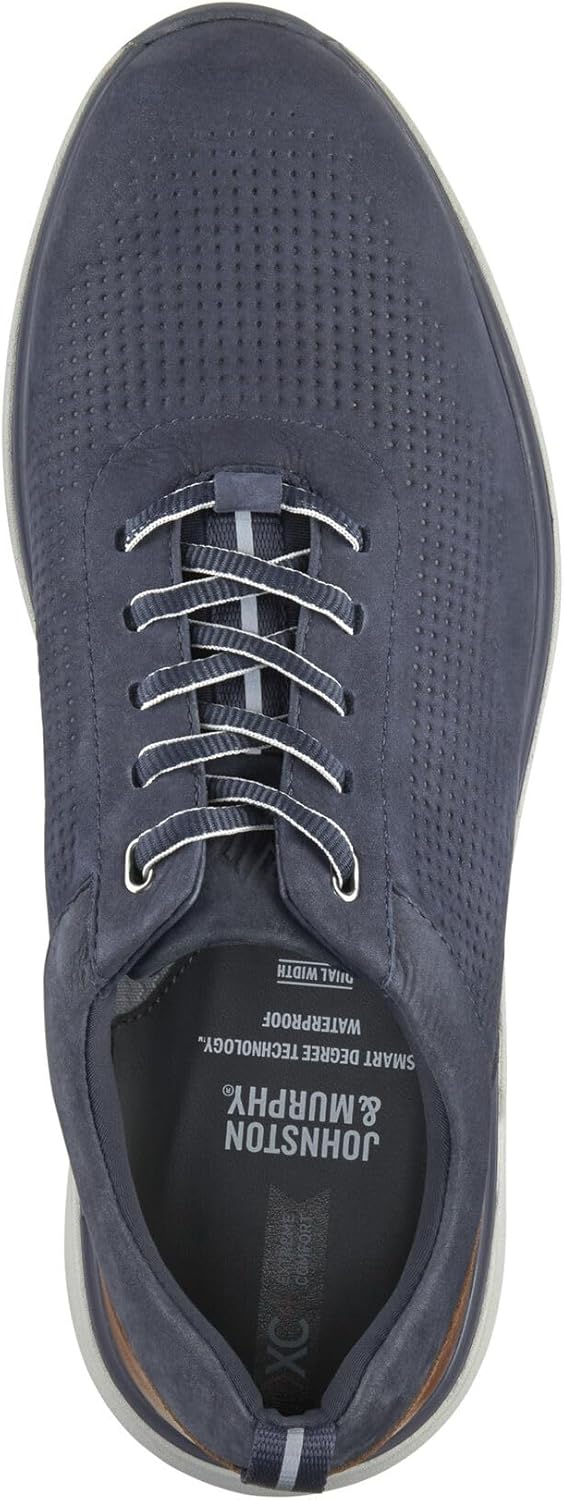 Мужские кроссовки Johnston Murphy XC4 Prentiss 2 с тиснением и U-образным вырезом Johnston & Murphy, Navy Tumbled Nubuck — фото 2