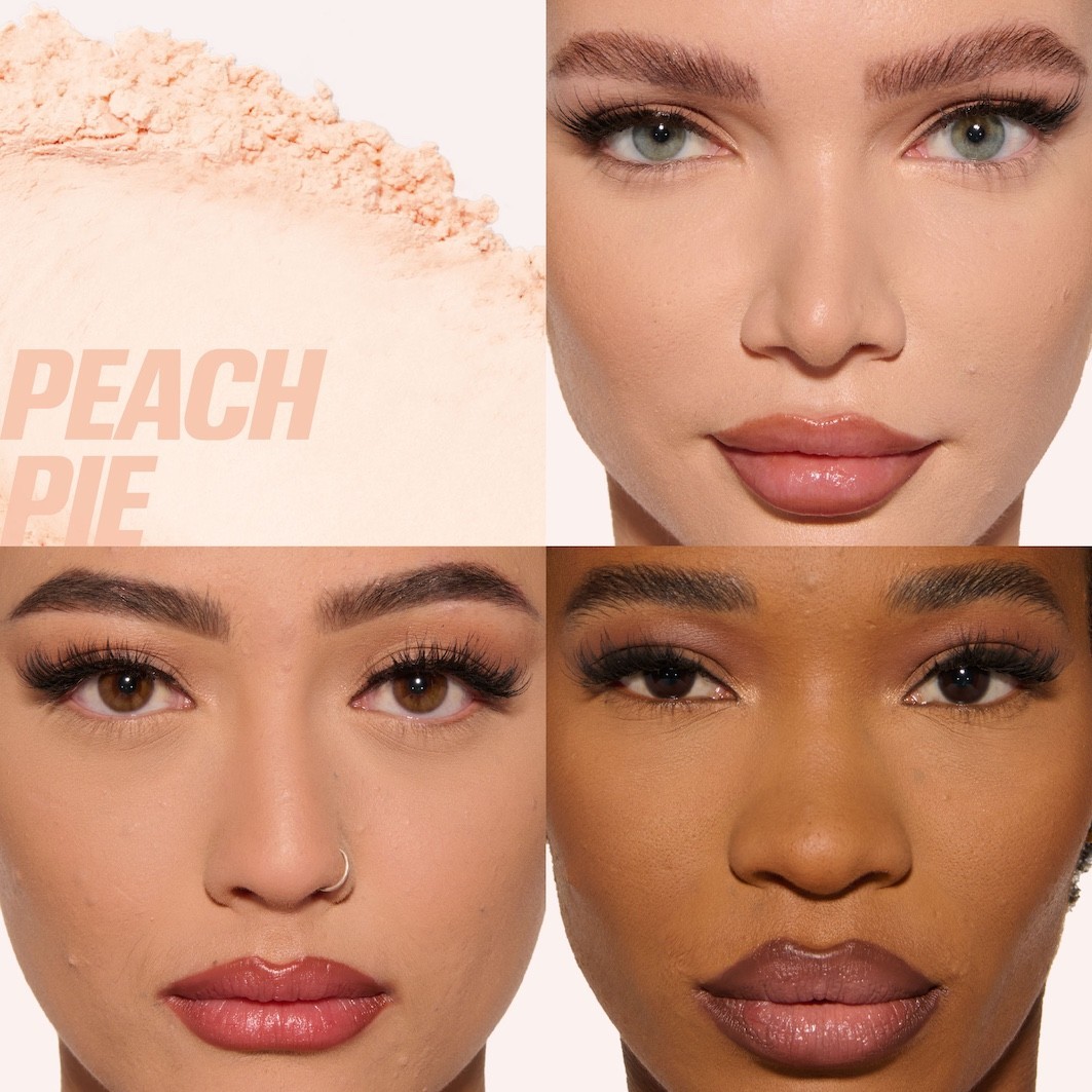 Пудра для лица easy bake loose baking & setting powder Huda Beauty, peach pie, вес 20 гр. — фото 4
