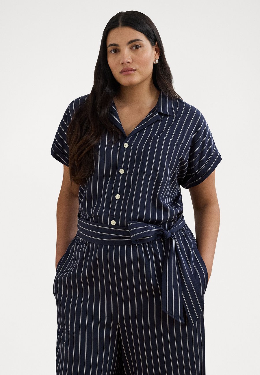 

Комбинезон Lauren Ralph Lauren Woman STRIPED BELTED TWILL WIDE-LEG JUMPSUIT, Shadow Navy/White/Dark Blue