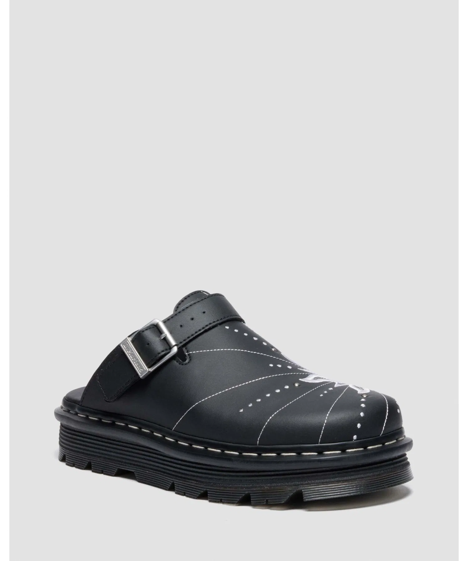 Унисекс мюли Dr. Martens ZEBZAG из кожи с вышивкой чёрные