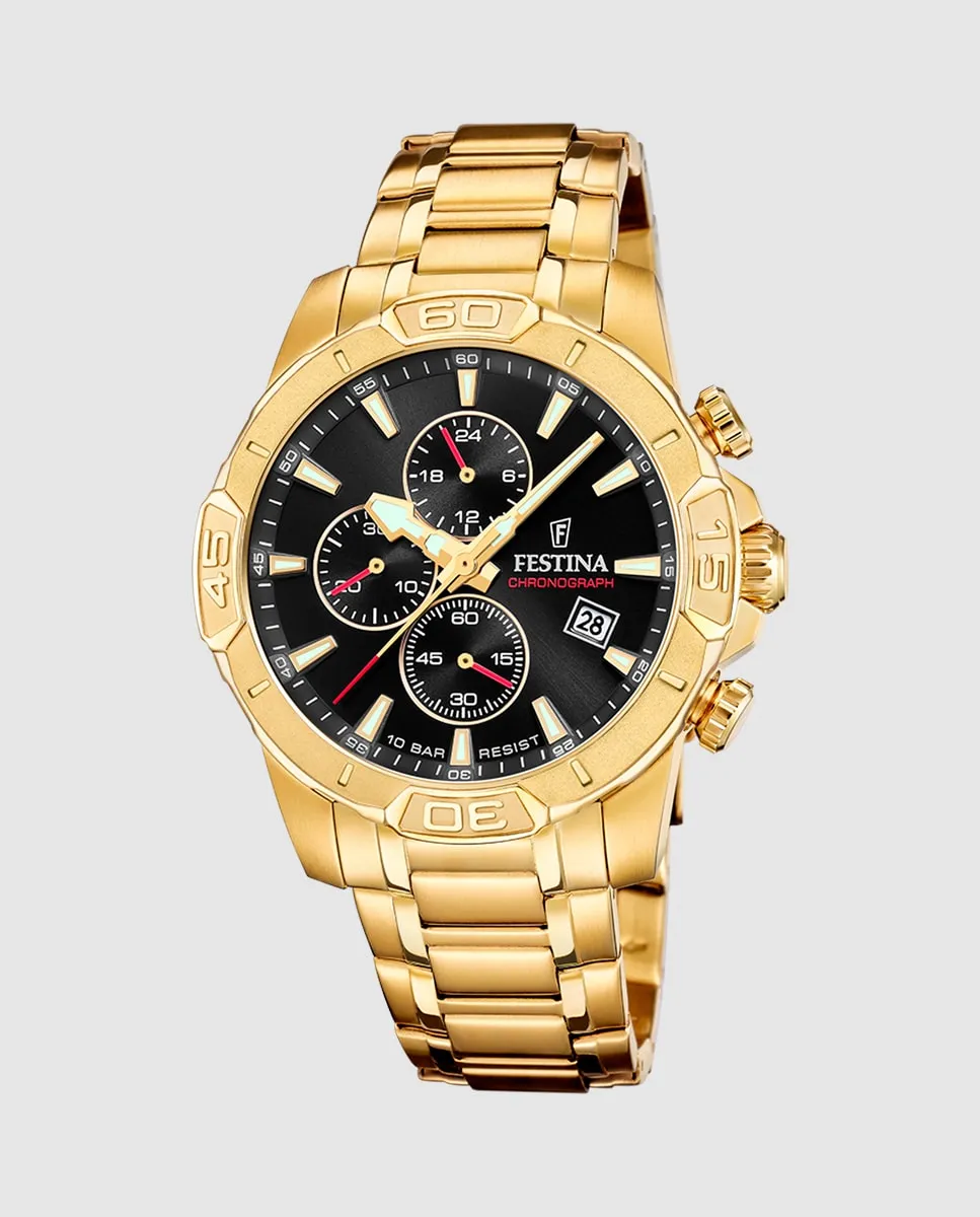 

F20705/4 Мужские часы Timeless Chronograph в корпусе из стали золотистого оттенка Festina, золото