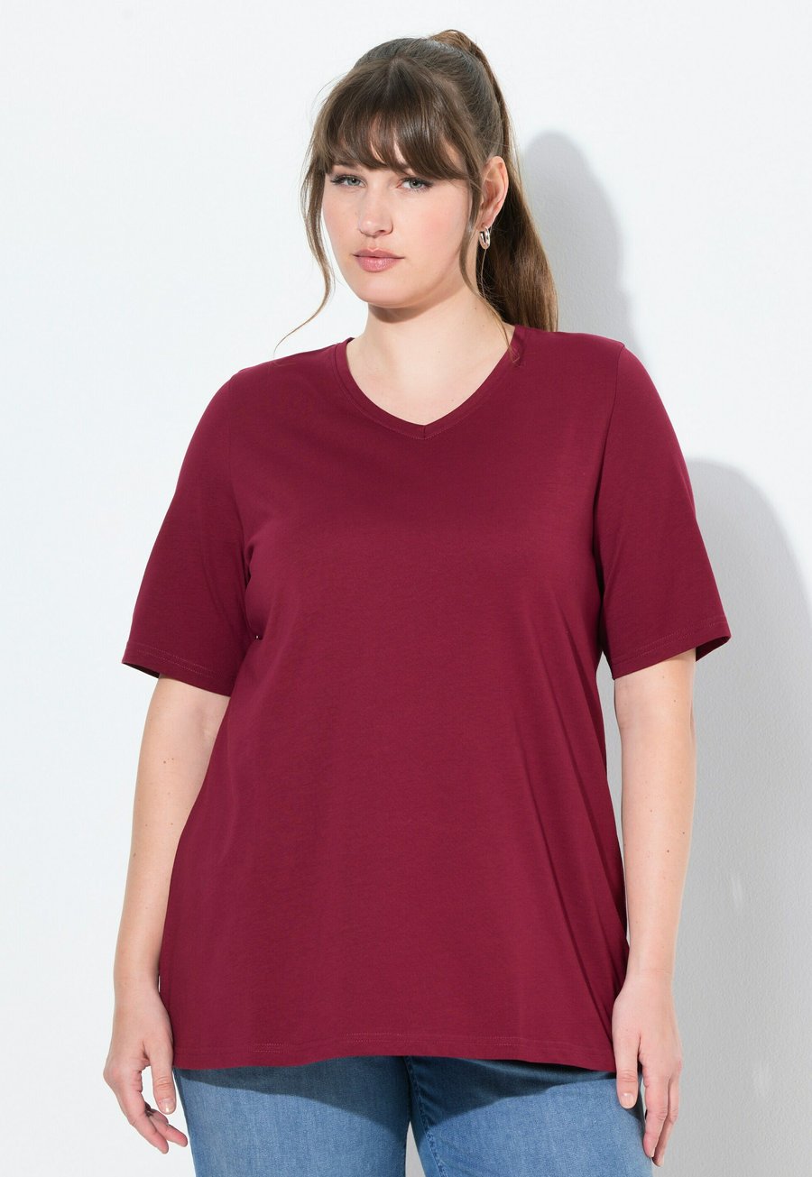 

Футболка Ulla Popken GRANDES TAILLES LOT DE 2, Dark Cherry Red/Red