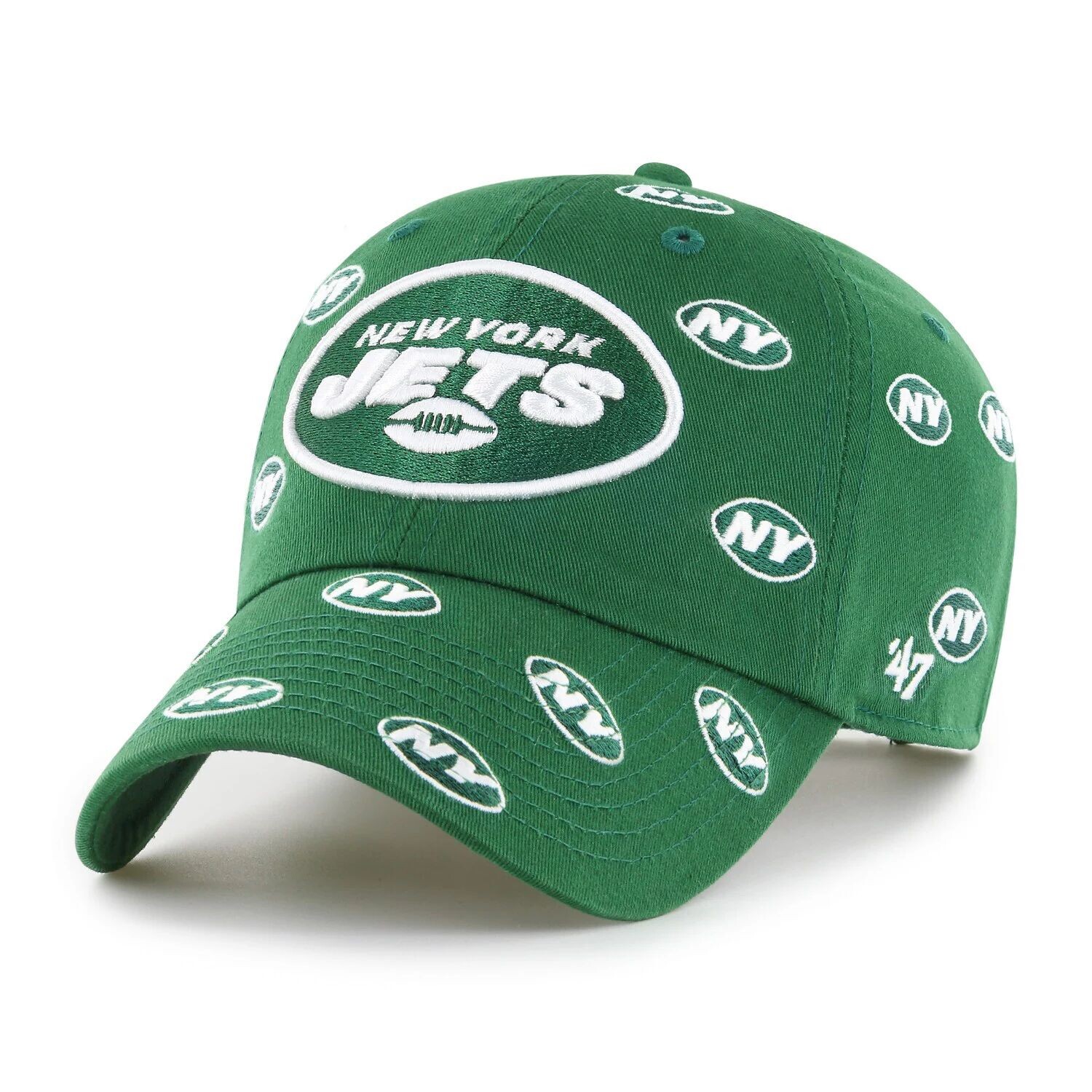 

Женская регулируемая кепка зеленого цвета New York Jets Confetti Clean Up '47