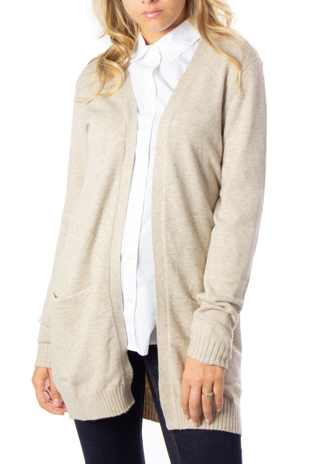 

Кардиган Vila Clothes с карманами, бежевый