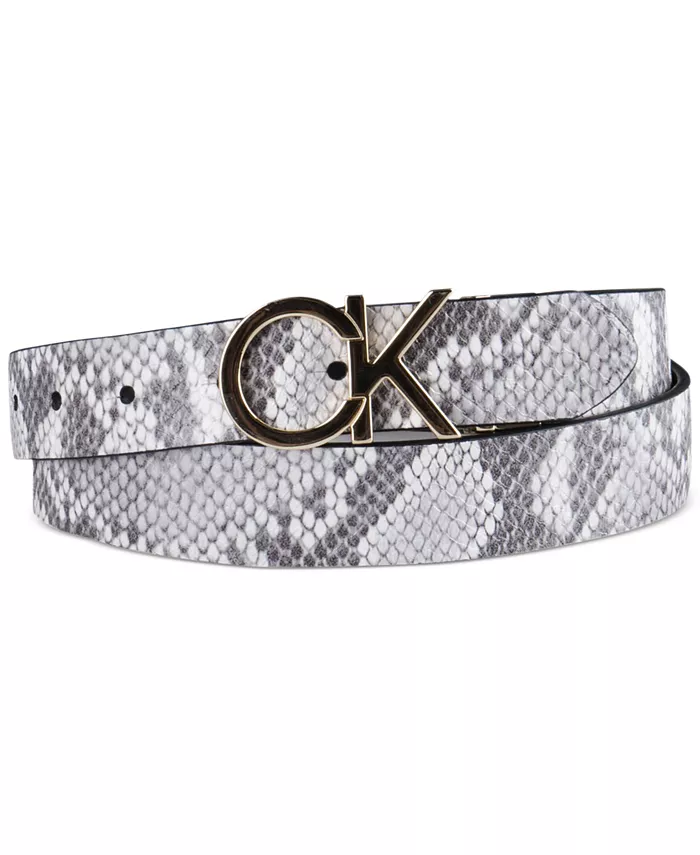 

Женский реверсивный пояс с пряжкой Monogram Calvin Klein, черный