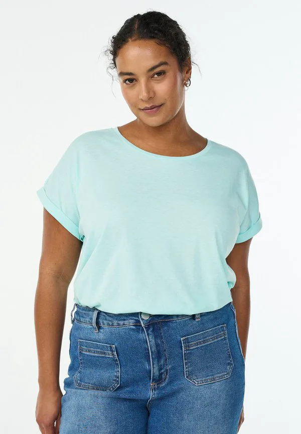 

Простая футболка Zizzi, Blue Tint, Синий, Простая футболка Zizzi, Blue Tint