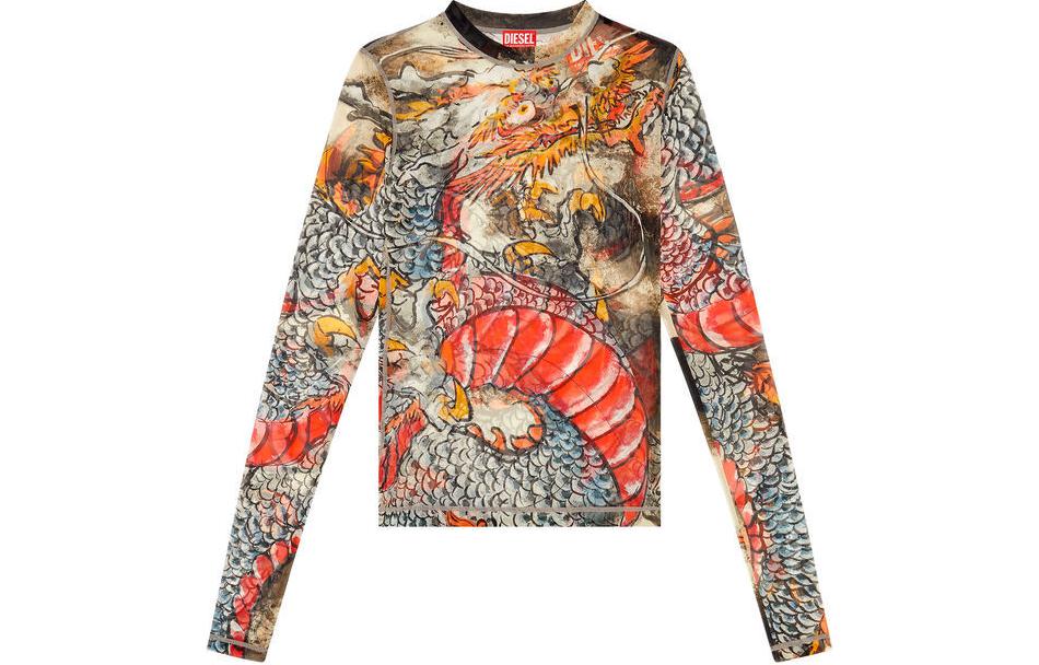 DIESEL Футболка SS24 Unisex бежевый Red — фото 3