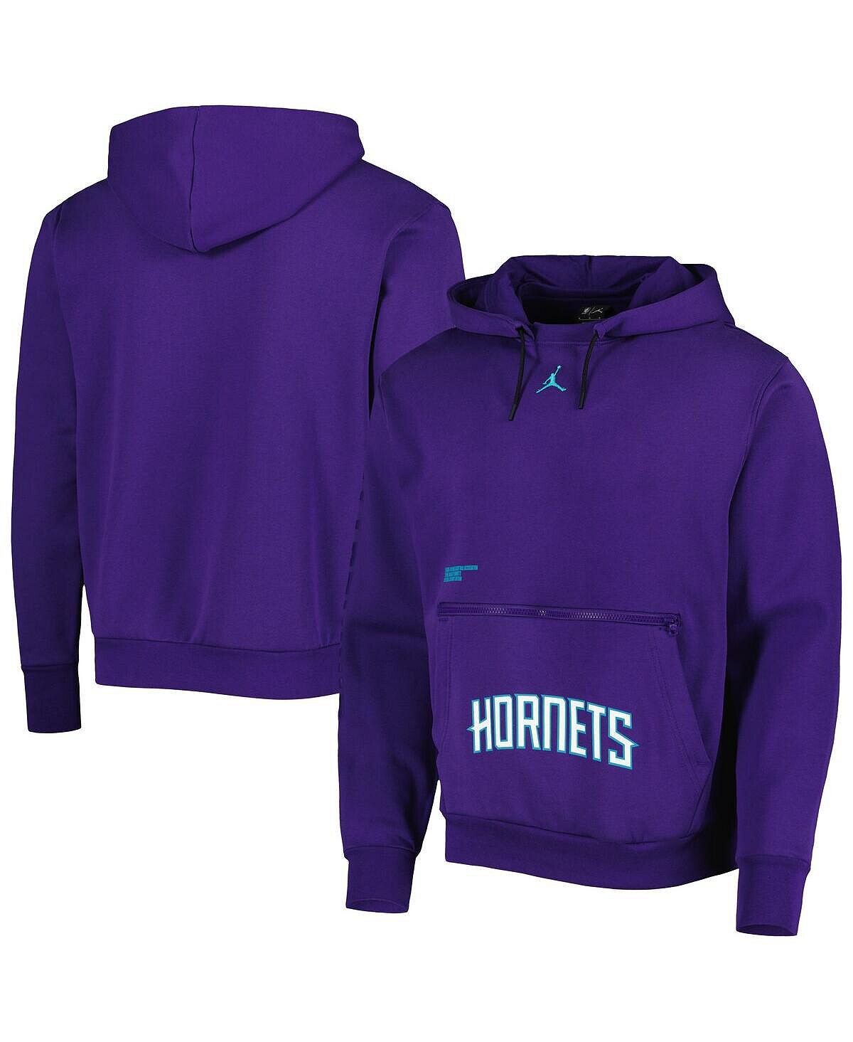 

Мужской брендовый фиолетовый пуловер с капюшоном Charlotte Hornets Courtside Statement Edition Jordan