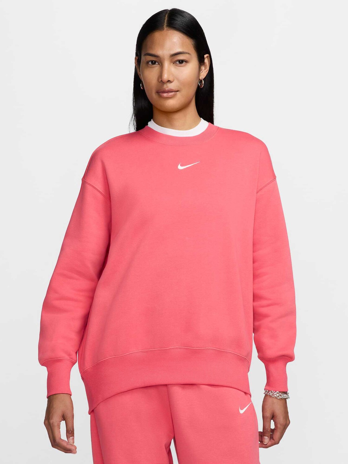 

Блуза Nike W NSW PHNX FLC OS CREW, розовый