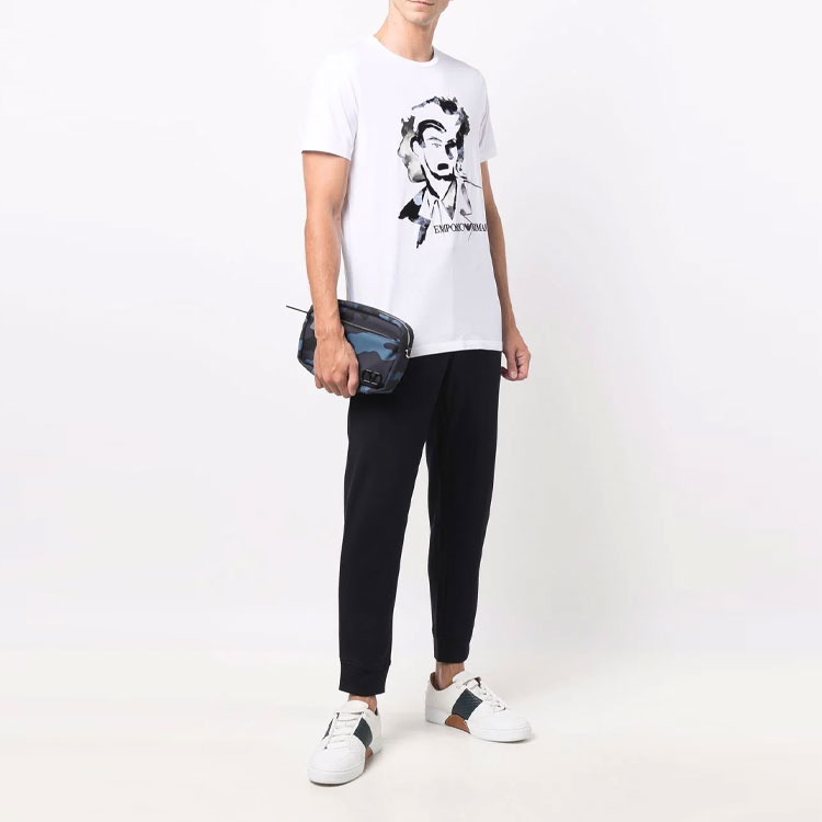 Элегантные спортивные брюки с логотипом EMPORIO ARMANI, синие — фото 3