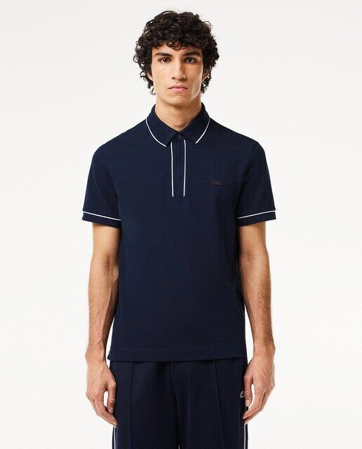 

Рубашка-поло Smart Paris из эластичного хлопка с контрастной отделкой Lacoste, темно-синий