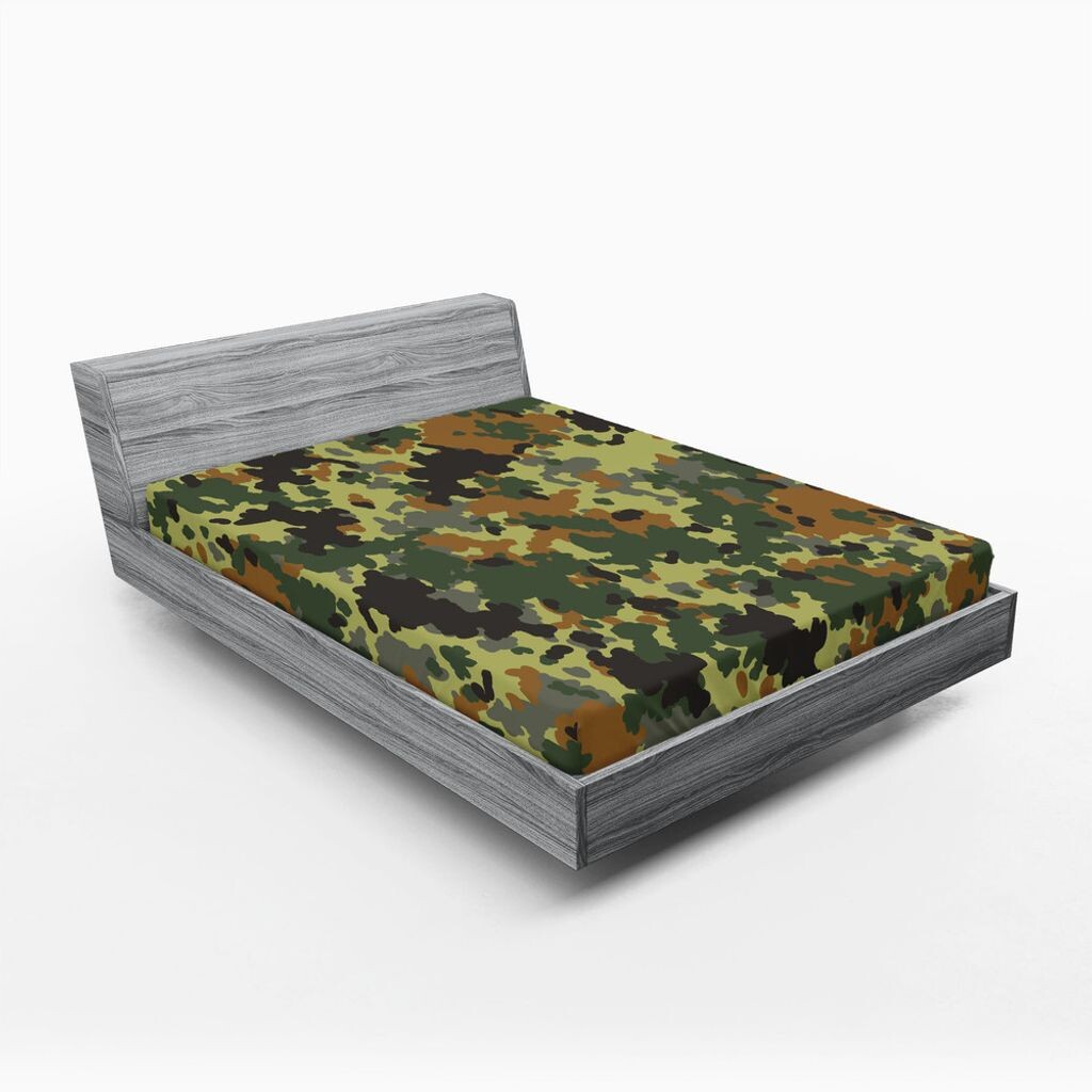 

Простыня на подгонке ABAKUHAUS Camo, классический немецкий камуфляж, дизайн «Цвета лесных джунглей», 90 x 200 см, зеленый, коричневый, темно-зеленый