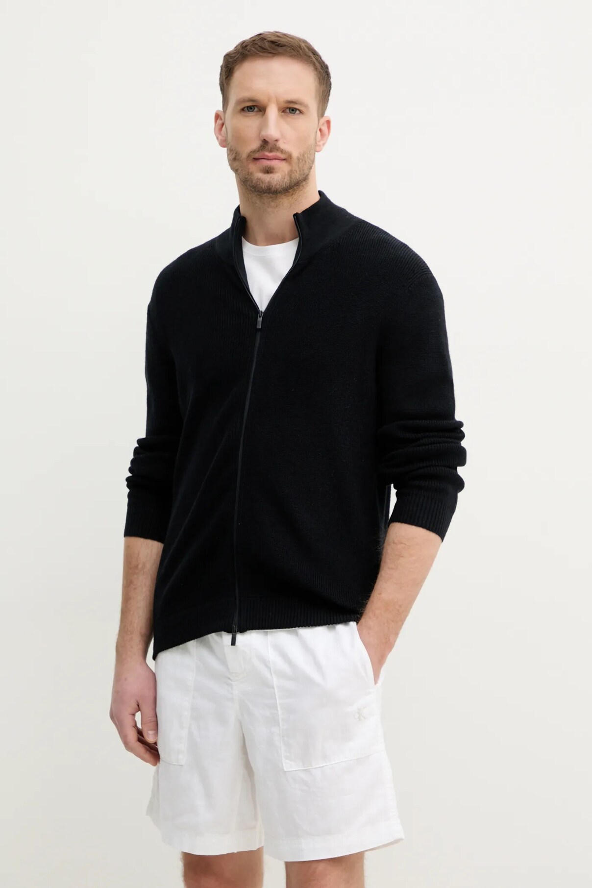 

Свитер из смеси шерсти Armani Exchange, темно-синий