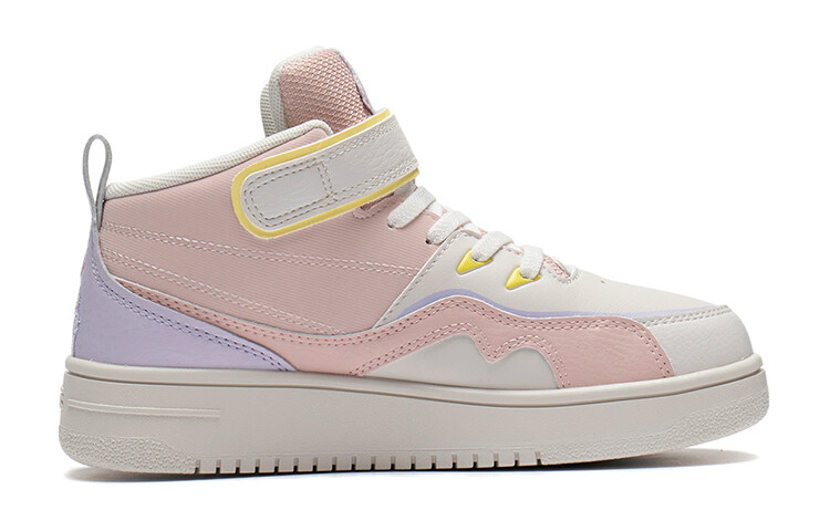 Кроссовки LINING YOUNG Kids Lifestyle Shoes GS Mid-top White Sand Gray / Peach Pink / Moonshine Purple — фото 2