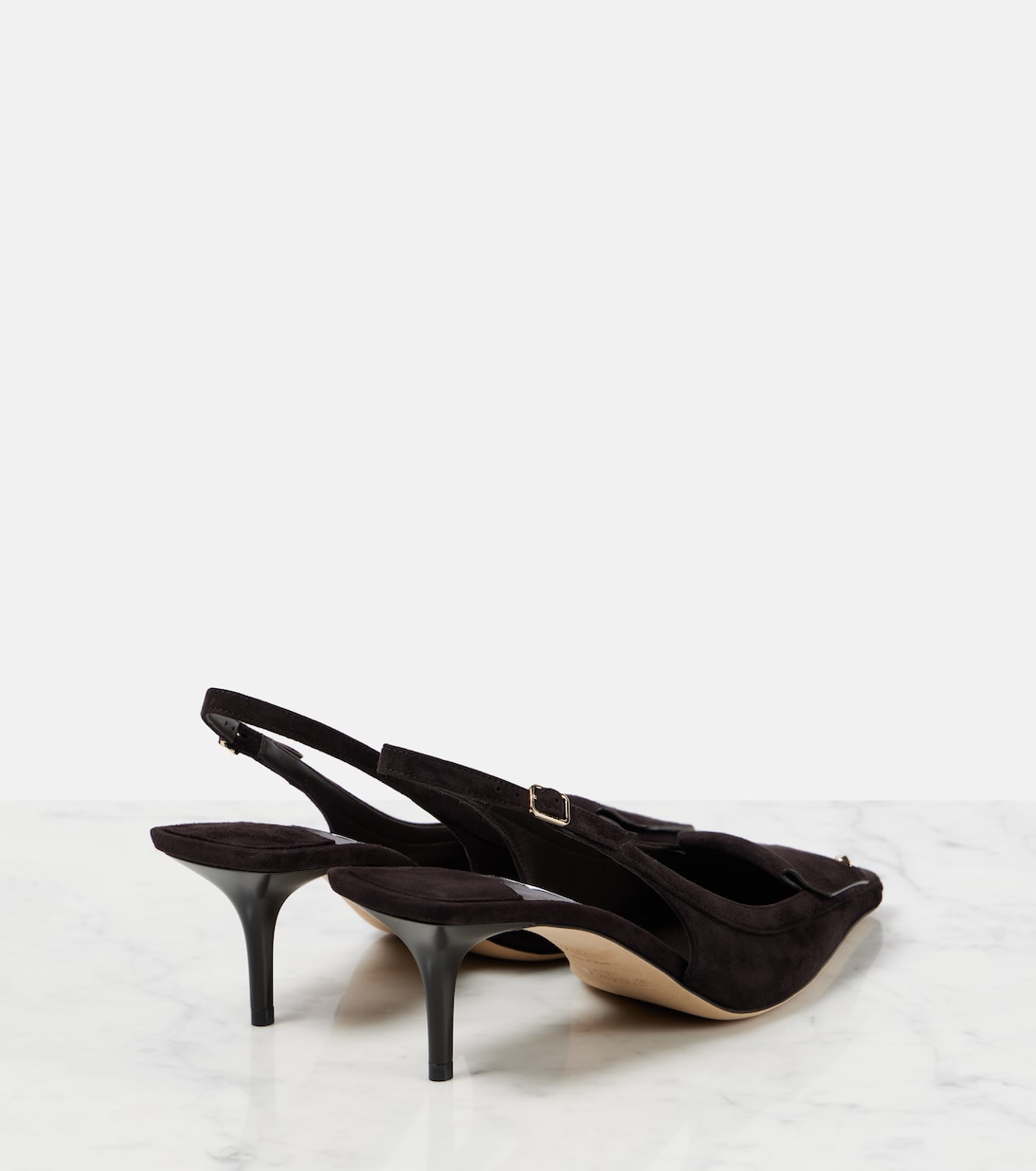 Замшевые туфли Frances 60 с открытой пяткой Jimmy Choo, кофе — фото 2
