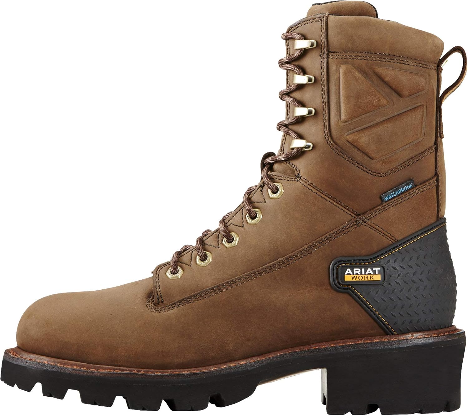 Мужские рабочие ботинки Ariat Powerline 8" H2O, коричневый — фото 2
