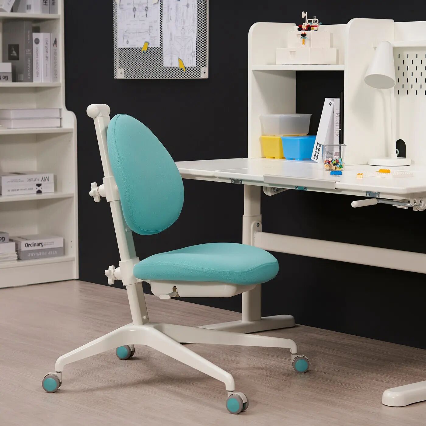 Детский стол и стул BERGLÄRKA/DAGNAR IKEA, 120x70 см, белый/бирюзовый — фото 4
