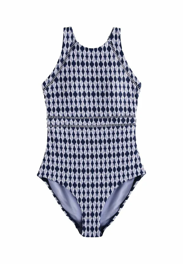Стандартный купальник с эффектом утягивания живота Next, Navy Blue Geometric