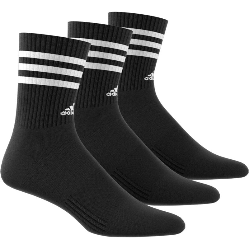 Мягкие носки с тремя полосками, 3 пары Adidas, черный — фото 2