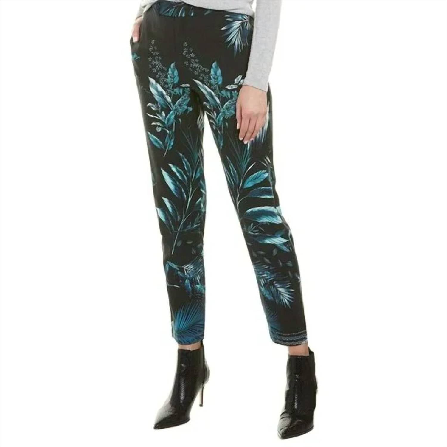 

Брюки Taja Tropical Print в сине-черном цвете RtA