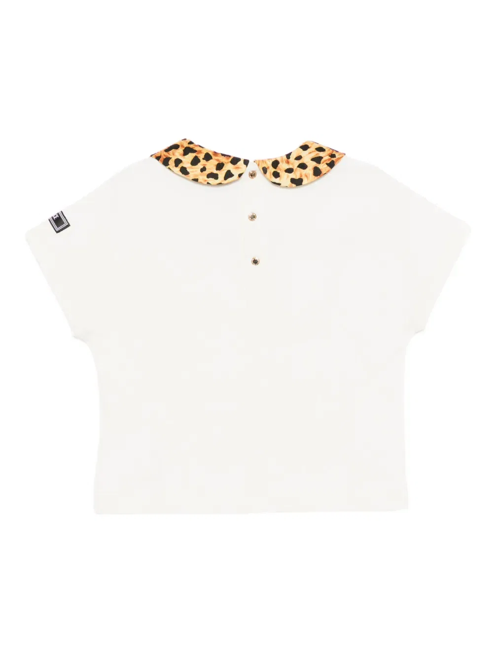 Футболка из саржи с леопардовым принтом Versace Kids, белый — фото 2