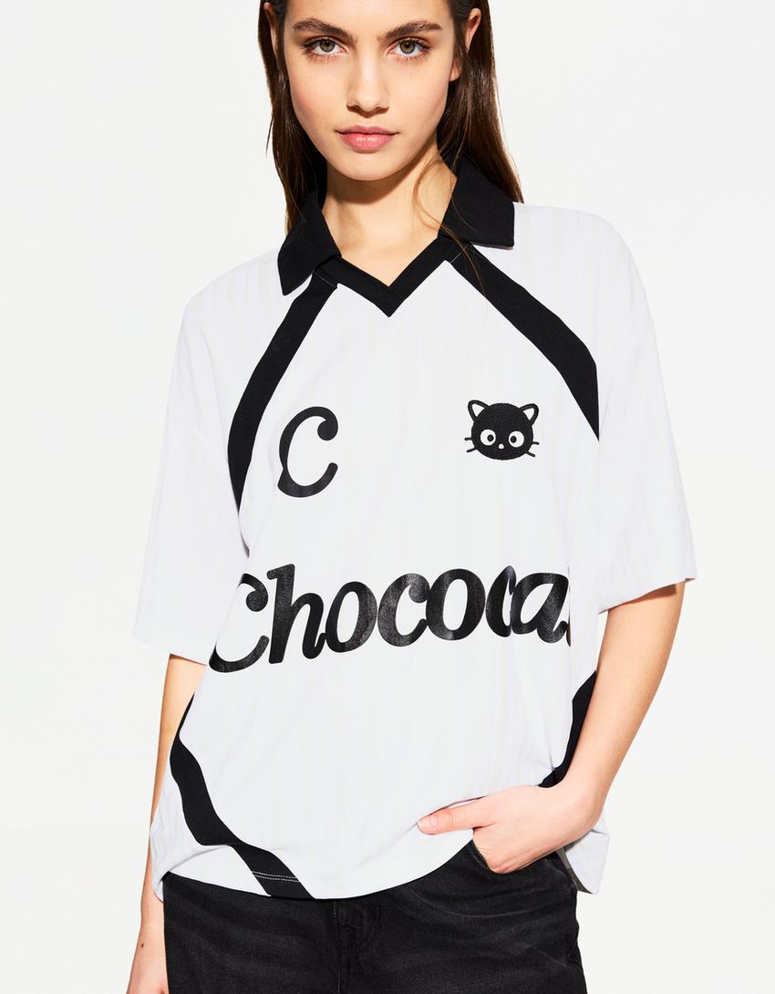 

Футболка с коротким рукавом и принтом Chococat Bershka, белый
