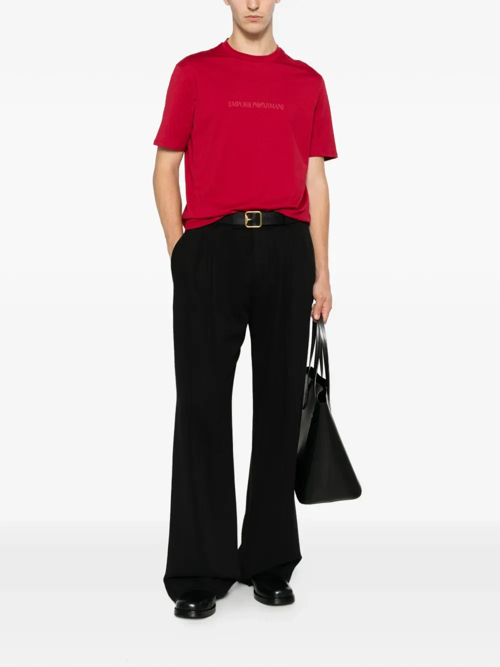 Футболка с коротким рукавом и принтом логотипа Emporio Armani, красный — фото 2