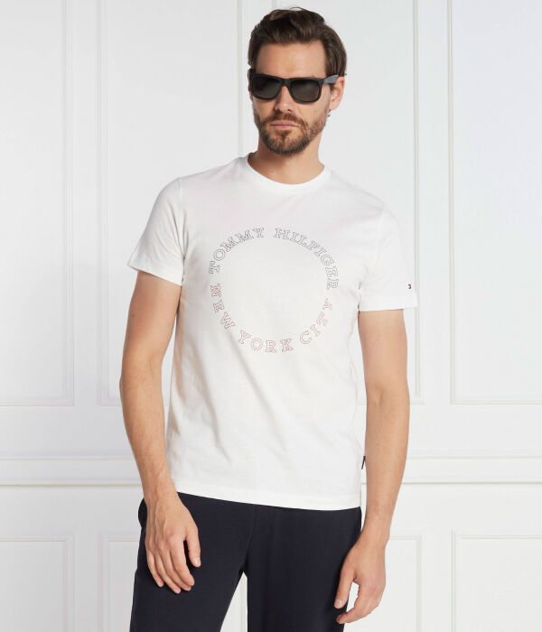 Футболка монотипия раундл Slim fit Tommy Hilfiger, белый — фото 3