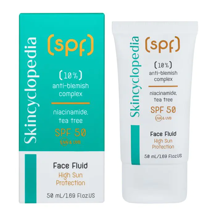 

Солнцезащитный крем fluido facial anti imperfecciones anti blemish complex spf 50 Skincyclopedia, объем 30 мл