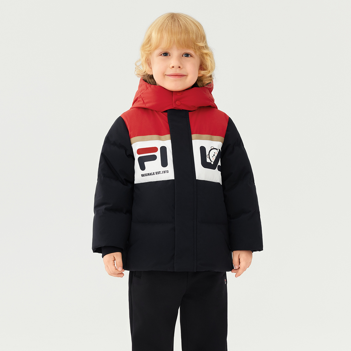 Пуховик для детей 3-7 лет FILA KIDS, синий — фото 3