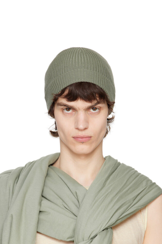 

Зеленая голливудская ребристая шапка-бини Rick Owens