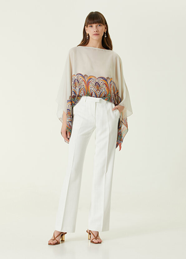 Белые брюки-трубочки Etro