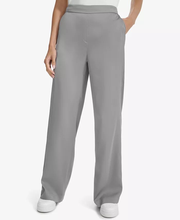 

Женские брюки с широкими штанинами и эластичной спинкой Calvin Klein, серый